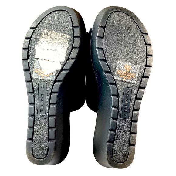 New Steve Madden Black Wedge Slip on Sandal Womens Shoes size 7.5 - Picture 10 of 10